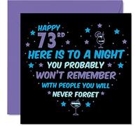 Funny 73rd Birthday Card for Men Women - Won't Remember - Happy Birthday Cards for 73 Year Old Dad Mum Auntie Uncle Nan Grandad, 145mm x 145mm Seventy-Three Seventy-Third Bday Greeting Cards Gift