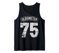 Funny 75th Birthday Oldometer Odómetro 75 años Old Joke Camiseta sin Mangas