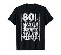 Funny 80 Year Old Fishing apparel Vintage Gift for Dad Men Camiseta