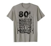 Funny 80 Year Old Fishing apparel Vintage Gift for Dad Men Camiseta