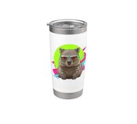 Funny 80s 90s Vintage Retro Australian Animal Lover Wombat Vaso térmico de acero inoxidable de doble pared