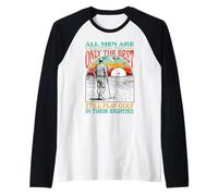 Funny 80th Birthday Golf Dad Play in Eighties Golffer Camiseta Manga Raglan