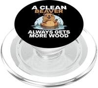 Funny A Clean Beaver Always Gets More Wood Joke Sarcastic PopSockets PopGrip para MagSafe