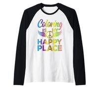 Funny Adult Coloring Humor Art Teacher Artist Rainbow Meme Camiseta Manga Raglan