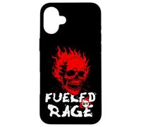 Funny Adult Humor, Skull on Fire Fueled by Rage Carcasa para iPhone 16 Plus