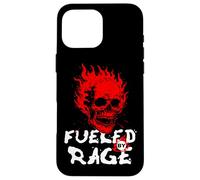 Funny Adult Humor, Skull on Fire Fueled by Rage Carcasa para iPhone 16 Pro MAX