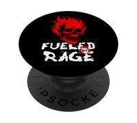 Funny Adult Humor, Skull on Fire Fueled by Rage PopSockets PopGrip Adhesivo