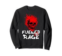 Funny Adult Humor, Skull on Fire Fueled by Rage Sudadera