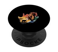 Funny African Wildlife León Elefante Sabana PopSockets PopGrip Adhesivo