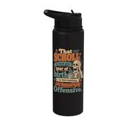 Funny Aging Humor Scroll Year of Birth Joke Stainless Steel Insulated Water Bottle