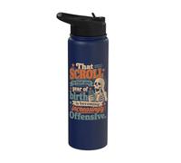 Funny Aging Humor Scroll Year of Birth Joke Stainless Steel Insulated Water Bottle