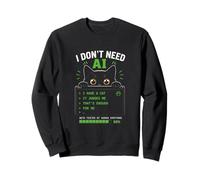 Funny AI Cat Programador Humor No Necesito IA Tengo un Gato Sudadera