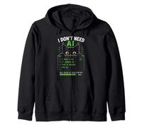 Funny AI Cat Programador Humor No Necesito IA Tengo un Gato Sudadera con Capucha