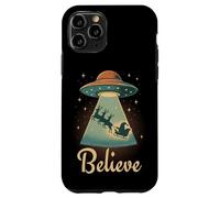 Funny Alien Christmas Believe UFO Santa Abduction Men Women Carcasa para iPhone 11 Pro