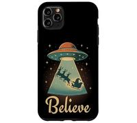Funny Alien Christmas Believe UFO Santa Abduction Men Women Carcasa para iPhone 11 Pro MAX