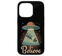 Funny Alien Christmas Believe UFO Santa Abduction Men Women Carcasa para iPhone 13 Pro