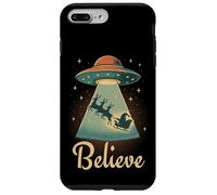Funny Alien Christmas Believe UFO Santa Abduction Men Women Carcasa para iPhone 7 Plus/8 Plus