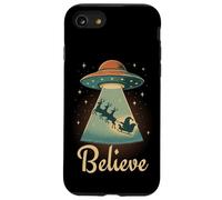 Funny Alien Christmas Believe UFO Santa Abduction Men Women Carcasa para iPhone SE (2020) / 7/8