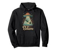 Funny Alien Christmas Believe UFO Santa Abduction Men Women Sudadera con Capucha