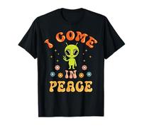 Funny Alien I Come in Peace Lover Couple Matching Groovy Camiseta