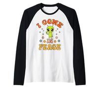 Funny Alien I Come in Peace Lover Couple Matching Groovy Camiseta Manga Raglan