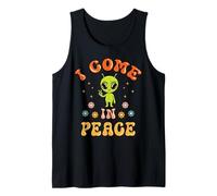 Funny Alien I Come in Peace Lover Couple Matching Groovy Camiseta sin Mangas