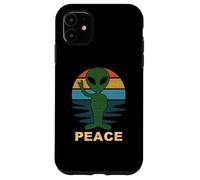 Funny Alien Peace Sign Anti Guerra Amor Paz En La Tierra Carcasa para iPhone 11