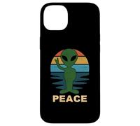 Funny Alien Peace Sign Anti Guerra Amor Paz En La Tierra Carcasa para iPhone 14 Plus