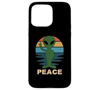 Funny Alien Peace Sign Anti Guerra Amor Paz En La Tierra Carcasa para iPhone 15 Pro MAX