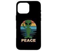 Funny Alien Peace Sign Anti Guerra Amor Paz En La Tierra Carcasa para iPhone 16 Pro MAX