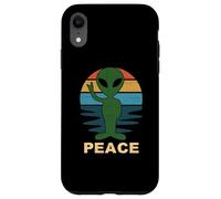 Funny Alien Peace Sign Anti Guerra Amor Paz En La Tierra Carcasa para iPhone XR