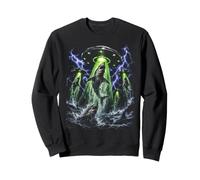 Funny Alien Shark Abduction UFO Great White Graphic Sudadera