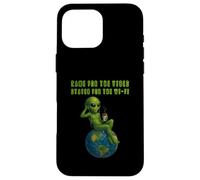 Funny Alien Vibing on Earth UFO Meme Hombres Mujeres Niños Carcasa para iPhone 16 Pro MAX