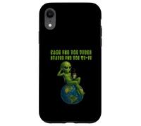Funny Alien Vibing on Earth UFO Meme Hombres Mujeres Niños Carcasa para iPhone XR