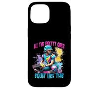 Funny All The Pretty Girls Squat Like This Softball Catcher Carcasa para iPhone 15