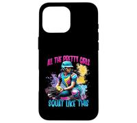 Funny All The Pretty Girls Squat Like This Softball Catcher Carcasa para iPhone 16 Pro MAX