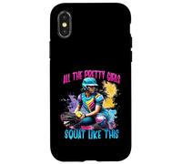 Funny All The Pretty Girls Squat Like This Softball Catcher Carcasa para iPhone X/XS