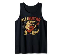 Funny Alligator Guitar Music Pun Animal Acoustic Joke Item Camiseta sin Mangas