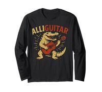 Funny Alligator Guitar Music Pun Animal Acoustic Joke Item Manga Larga