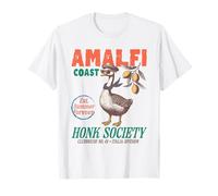 Funny Amalfi Goose Honk Society Camiseta de verano Italia Travel Club Camiseta