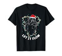Funny Anatomy Heart Cardiac Nurse Santa Hat Xmas Camiseta
