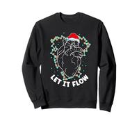 Funny Anatomy Heart Cardiac Nurse Santa Hat Xmas Sudadera