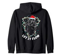 Funny Anatomy Heart Cardiac Nurse Santa Hat Xmas Sudadera con Capucha