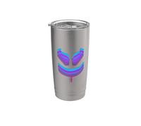 Funny and Cute Malva 3D SmilingFace Azul|Colores Fucsia Vaso térmico de acero inoxidable de doble pared