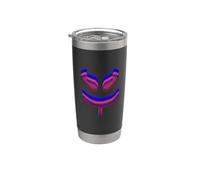 Funny and Cute Malva 3D SmilingFace Azul|Naranja Vaso térmico de acero inoxidable de doble pared