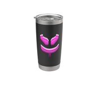 Funny and Cute Malva 3D SmilingFace Dos Rosas Vaso térmico de acero inoxidable de doble pared