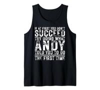 Funny Andy If At First You Don't Succeed Birthday Andy Camiseta sin Mangas