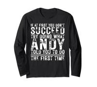 Funny Andy If At First You Don't Succeed Birthday Andy Manga Larga