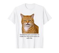 Funny Angry Annoyed Cat Face Meme Unimpressed Orange Cat Pun Camiseta