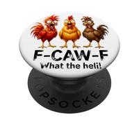 Funny Angry Chickens - F-Caw-F - ¡Qué Demonios! PopSockets PopGrip Adhesivo
